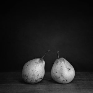 Black & White Photograph Of Two Pears
