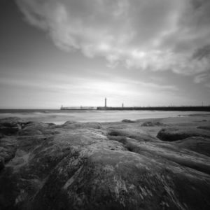 Black & White Pinhole Photograph Of Whitby Lighthouse